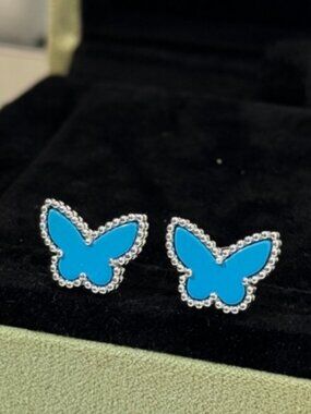 Van Cleef & Arpels Blue Butterfly Earrings